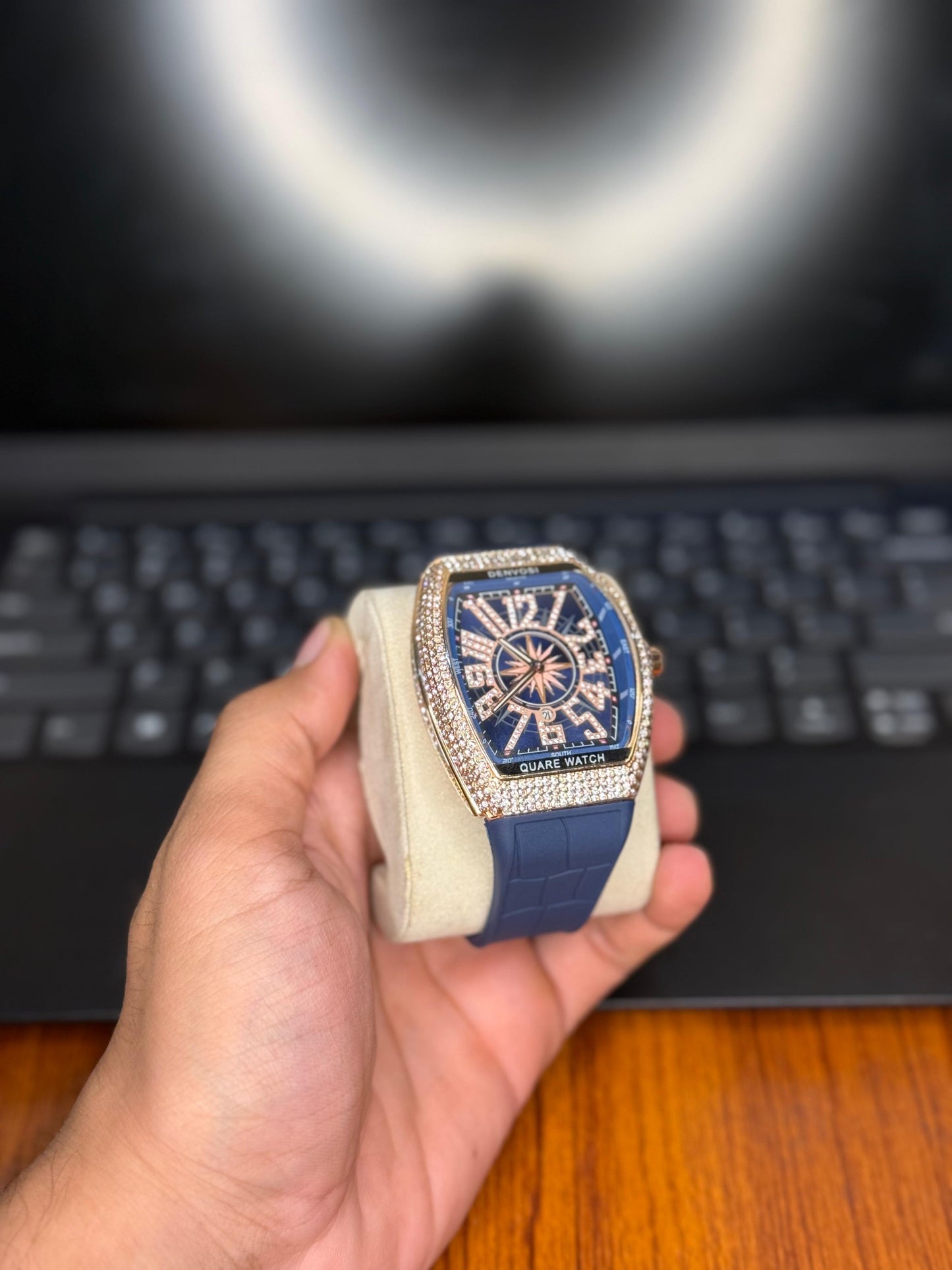 Luxury Diamond Bezel Nautical Watch – Inspired by Franck Muller Vanguard Yachting