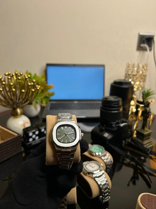 Patek Philippe Nautilus Inspired Watch – Silver Stainless Steel | Luxury Men’s Timepiece