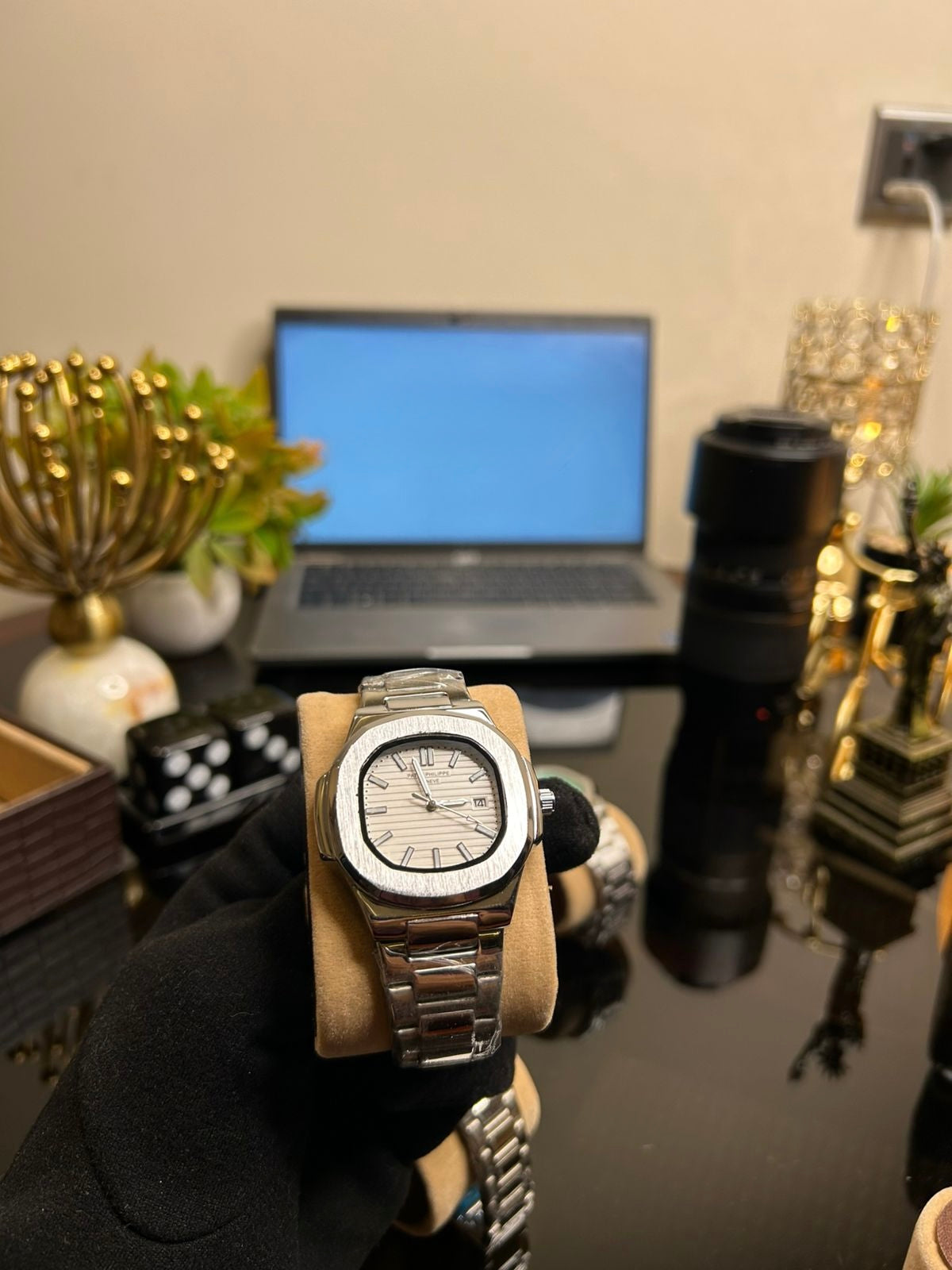 Patek Philippe Nautilus Inspired Watch – Silver Stainless Steel | Luxury Men’s Timepiece