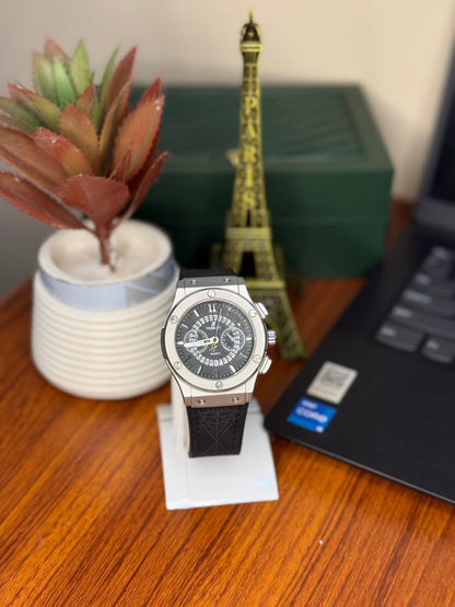 Hublot-Inspired Luxury Chronograph Watch – Premium Leather Strap | Bold Design for Men