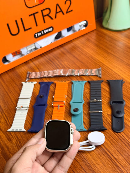 Hiwatch Pro Ultra 2 Smartwatch – 7-in-1 Strap Combo | AMOLED Display, Fitness Tracking, Wireless Charging