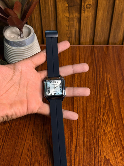 Old money Square Roman Dial Quartz Watch – Silicon Strap | LIVERPOOL POINT