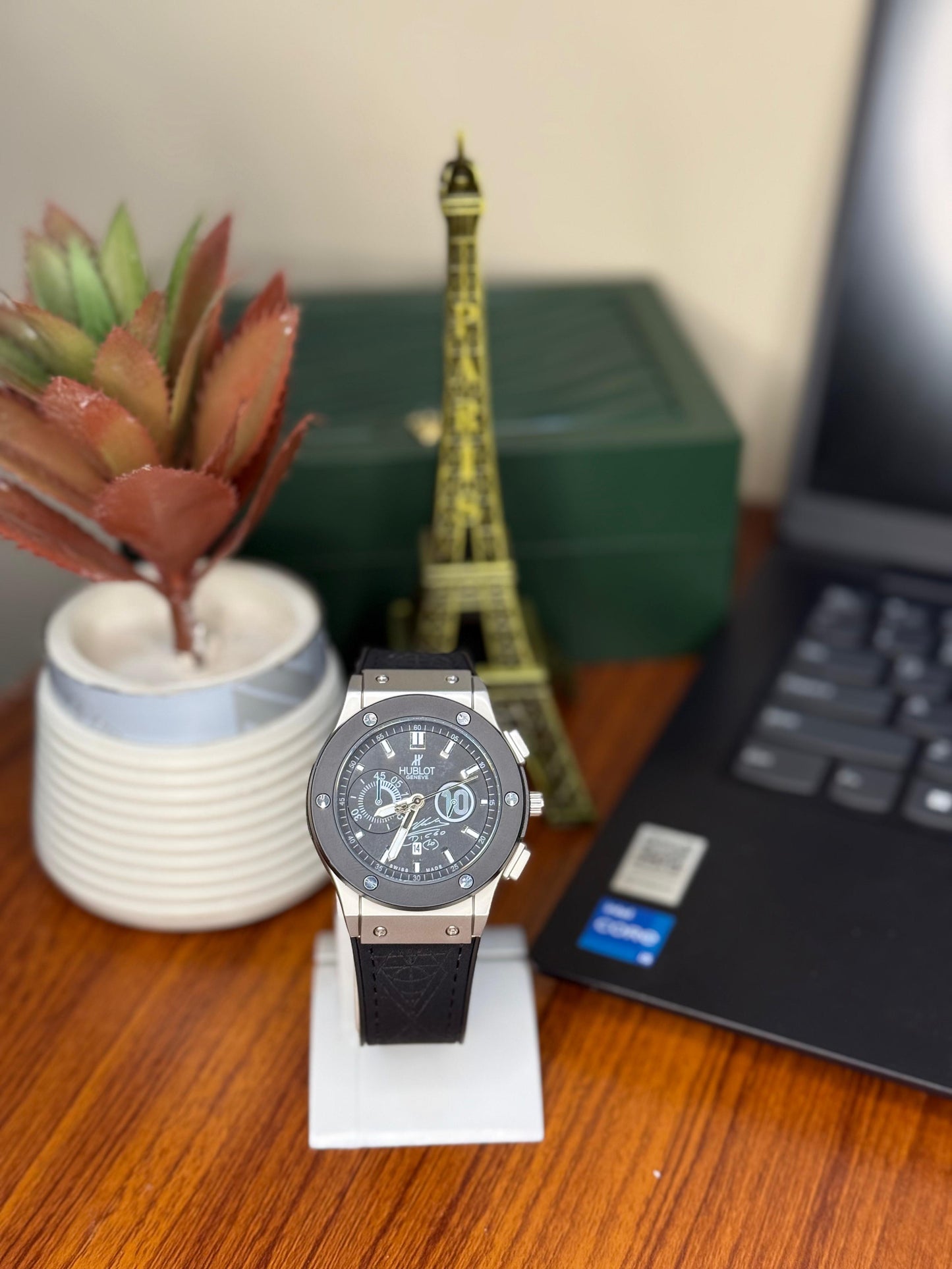 Hublot-Inspired Luxury Chronograph Watch – Premium Leather Strap | Bold Design for Men