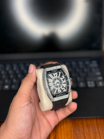 Luxury Diamond Bezel Nautical Watch – Inspired by Franck Muller Vanguard Yachting