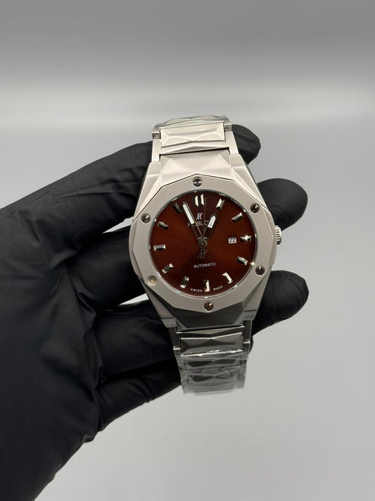 Hublot dimond cut Semi-Automatic Luxury Wristwatch – Stainless Steel