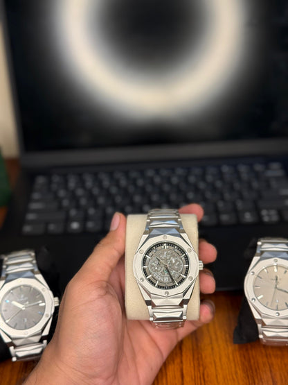 Luxury Diamond Cut Watch – Hublot-Inspired Bold Design