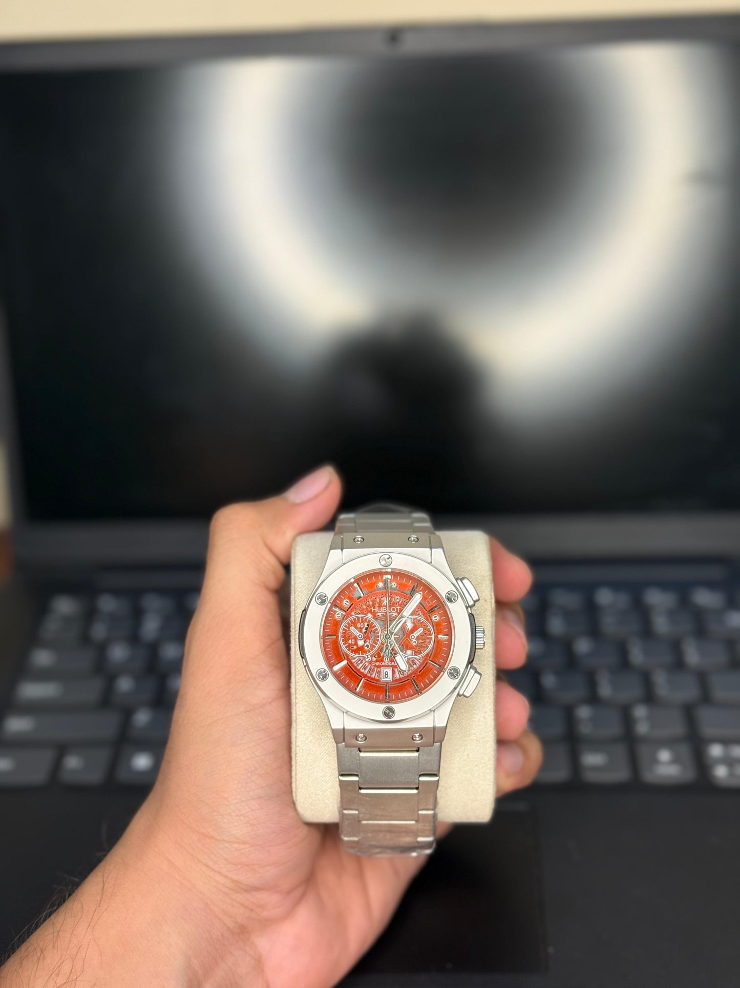 Luxury Diamond Cut Watch – Hublot-Inspired Bold Design