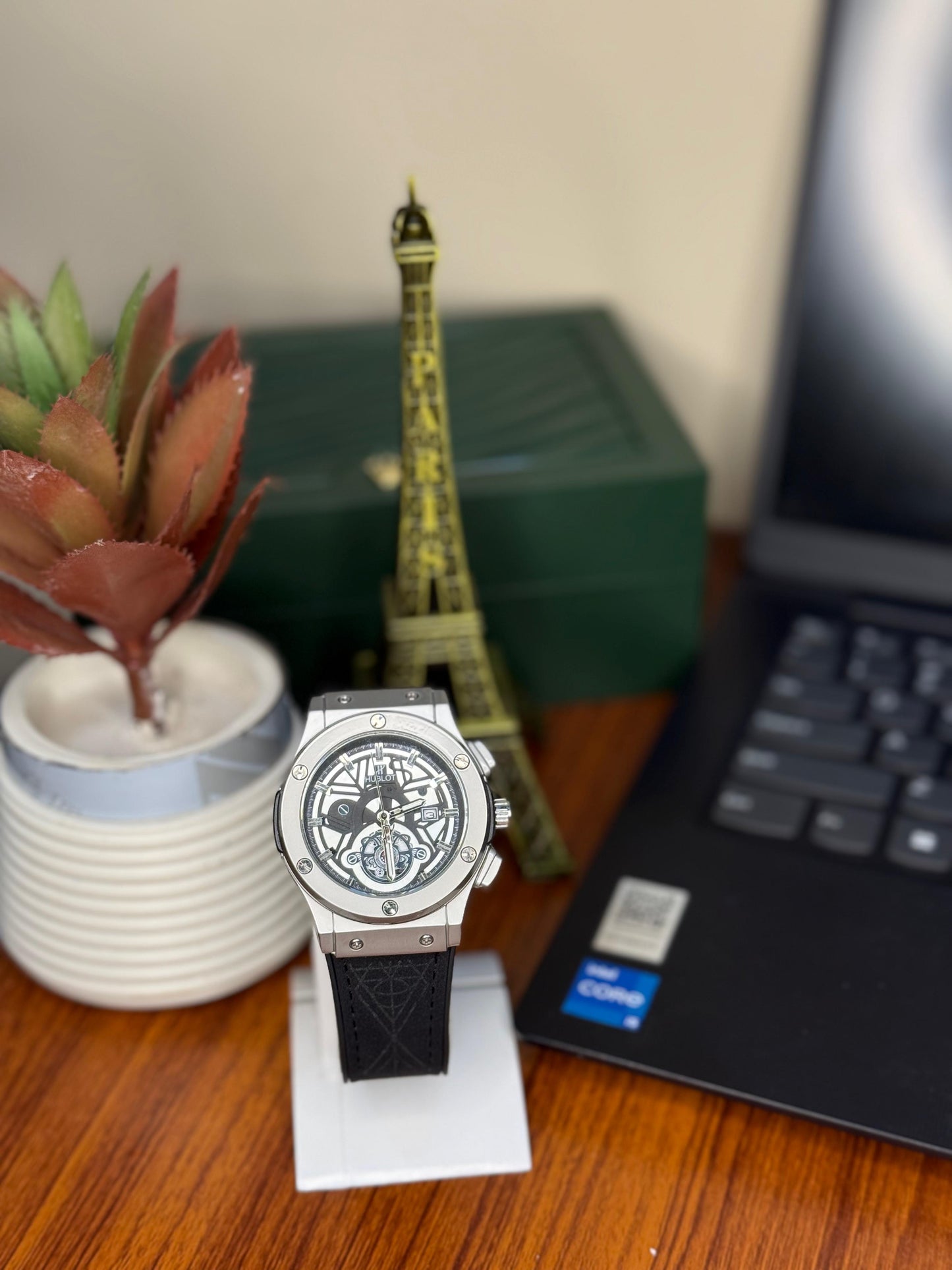 Hublot-Inspired Luxury Chronograph Watch – Premium Leather Strap | Bold Design for Men